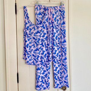 LILLY PULITZER Pajama Set ZANZIBAR BLUE RUFF